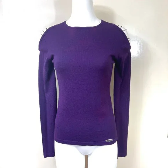 Auc Versace Chained Cold shoulder knit top/sweater